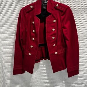 White House Black Market Red Military Style Jacket
